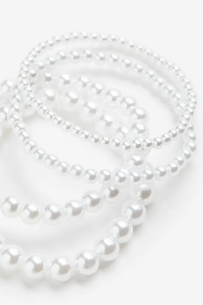 Lot de 4 bracelets avec perles fantaisie