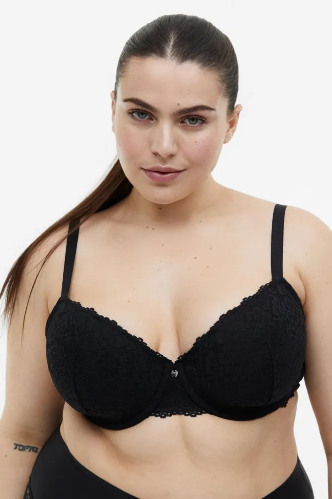 H&M Padded Underwire Lace Bra Pink Ladies H&M US, 40% OFF