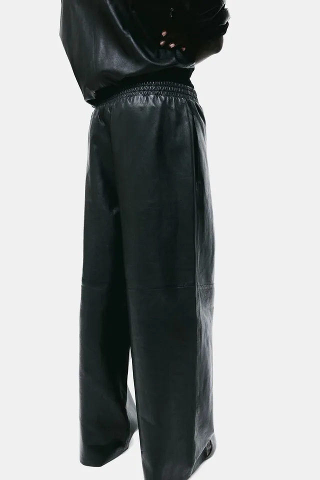 Major Slay Faux Leather Wide-Leg Pants