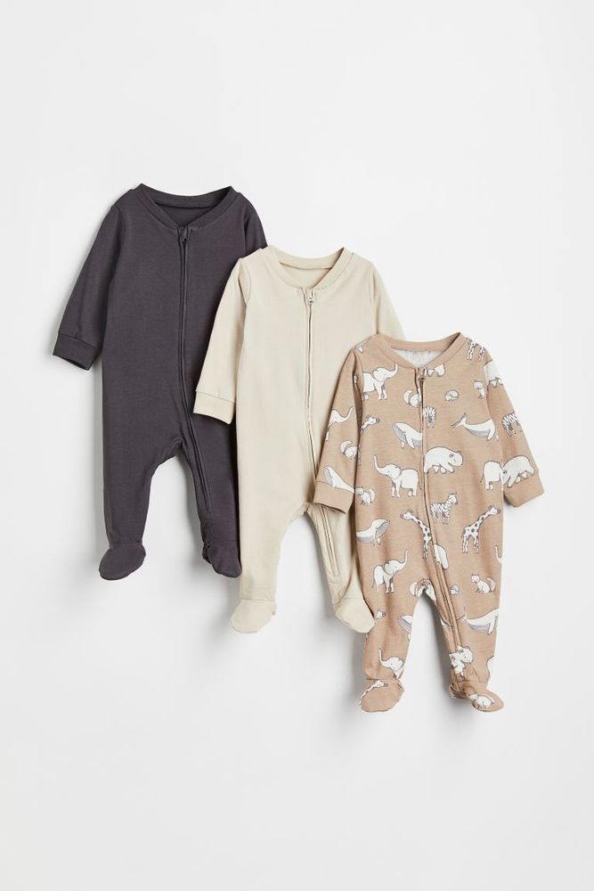 3-pack Jumpsuits with Zipper