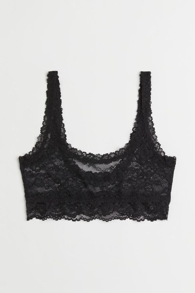 H & M - 2-pack soft lace bras - Black, Compare