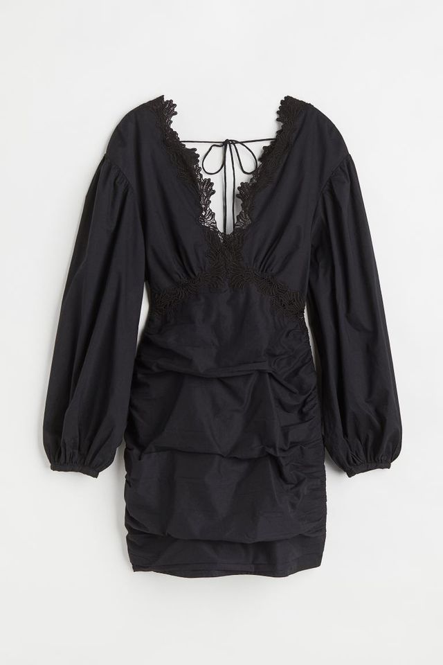 MAMA Velour Dress - Black - Ladies | H&M US