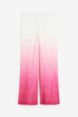 Hole-patterned Flared Jersey Pants