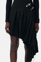 Wool-blend Asymmetric Skirt