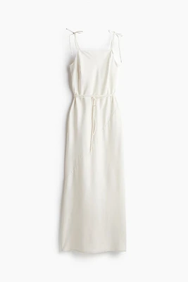 Tie-detail Satin Slip Dress