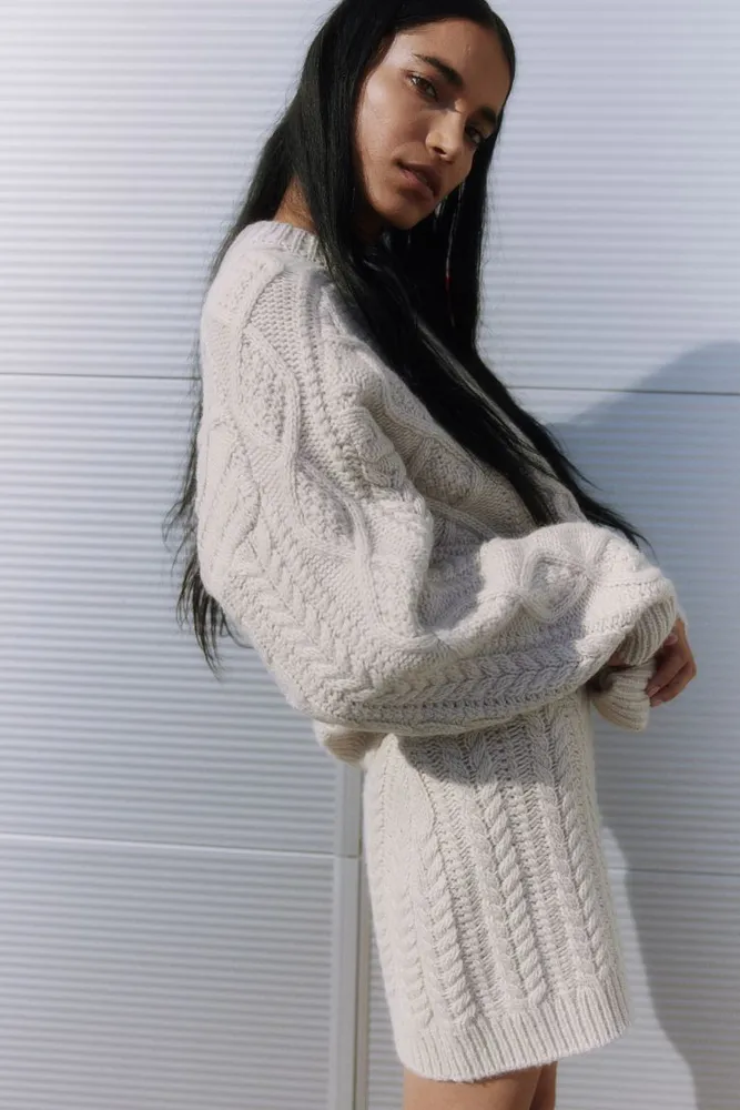 Wool-blend Cable-knit Sweater