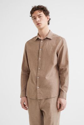 Linen-blend shirt Slim Fit