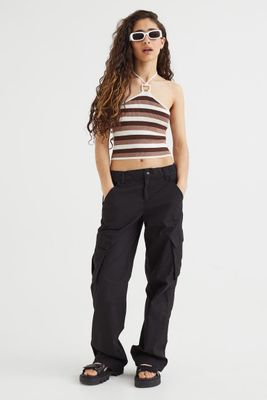 Rib-knit Halterneck Top