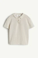 Short-sleeved Fine-knit Polo Shirt