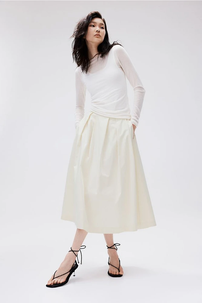 Pleated A-line Skirt