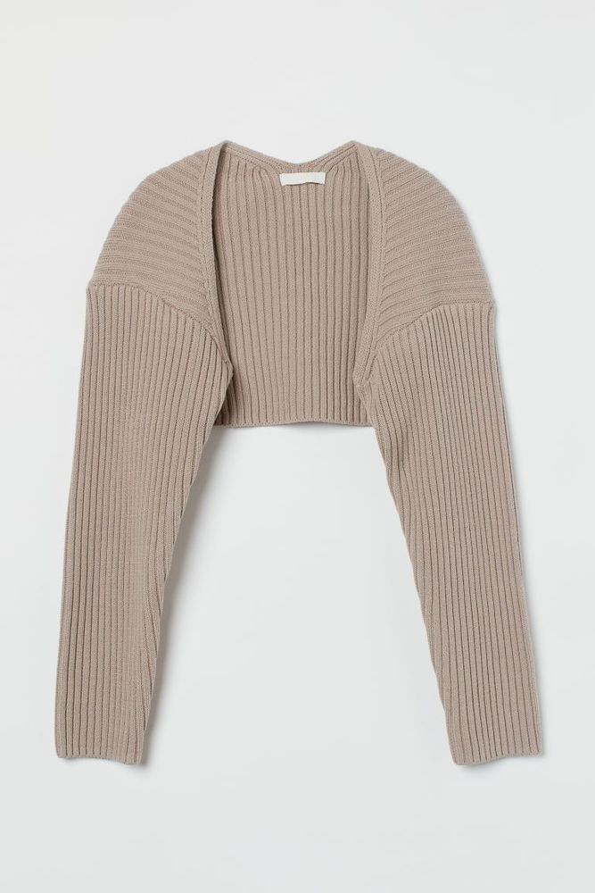 Rib-knit Bolero Sweater