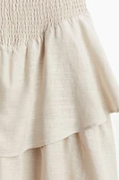 Tiered-skirt Smocked Dress