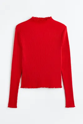 H&M+ Long-sleeved Ribbed Top