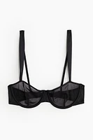 Non-padded Mesh Balconette Bra