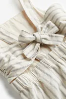 Tie-detail Cotton Jumpsuit