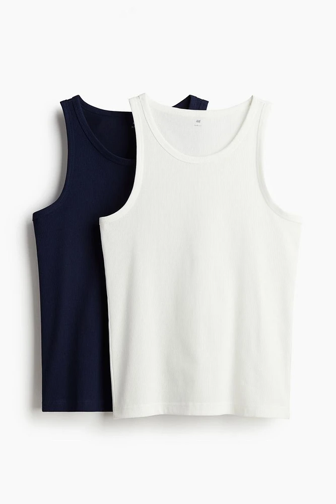 2-pack Slim Fit Ribbed Tank Tops