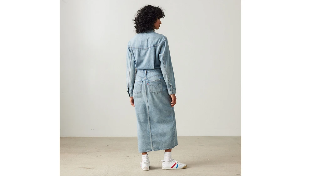 Denim Midi Shirt Dress