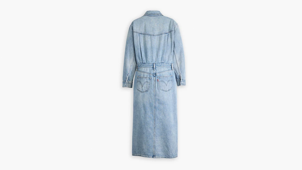 Denim Midi Shirt Dress