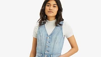 Denim Vest Wide Leg Jumpsuit