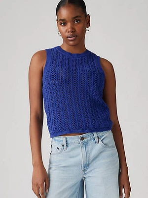 Sunrise Cotton Linen Crochet Tank Top