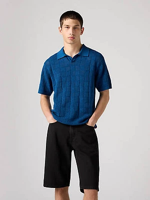 Open Collar Sweater Polo