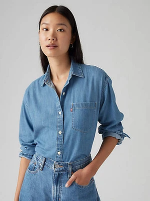 Harlie Boyfriend Linen+ Denim Shirt