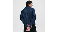 Lightweight Pleated Blouse Trucker Jacket