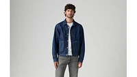 Lightweight Pleated Blouse Trucker Jacket