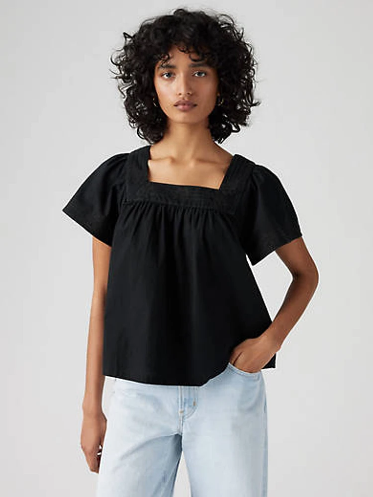 Ambre Cotton Linen Babydoll Blouse