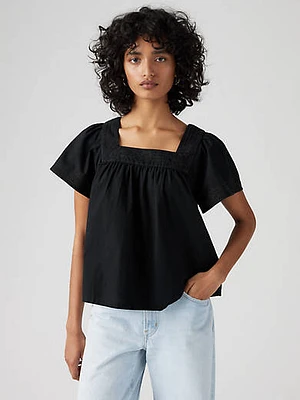 Ambre Cotton Linen Babydoll Blouse