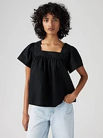 Ambre Cotton Linen Babydoll Blouse