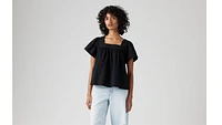 Ambre Cotton Linen Babydoll Blouse