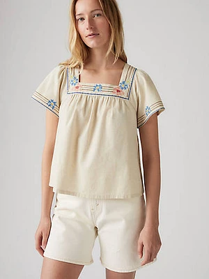 Ambre Cotton Linen Babydoll Tank Top