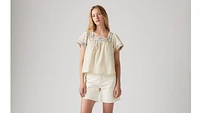 Ambre Cotton Linen Babydoll Tank Top