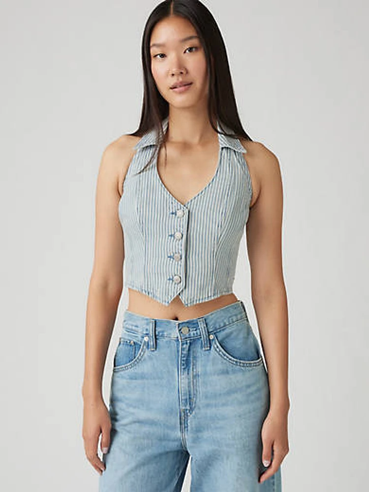 Bria Denim Halter Top