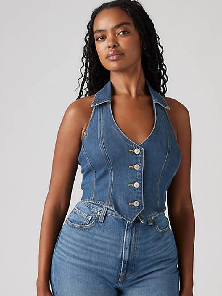 Bria Denim Halter Top