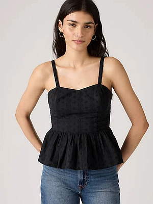Lula Eyelet Peplum Tank Top