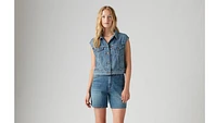 Shrunken '90s Linen+ Denim Lightweight Vest