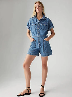 Short Sleeve Surplus Romper