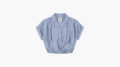 Twist Button Up Top Big Girls S-XL