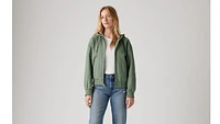 Relaxed Hooded Bomber Jacket