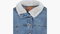 Sherpa Collar Oversized Trucker Jacket Big Girls 7-16