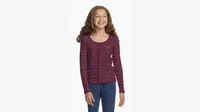 Stripe Ribbed Top Big Girls 7-16