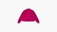 Mockneck Bubble Sleeve Crewneck Big Girls 7-16