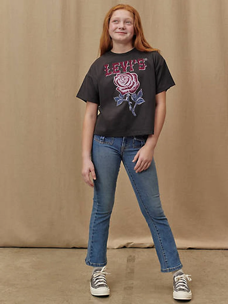 Western Roses Oversized Tee Big Girls 7-16