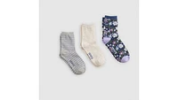 Textured Floral Crew Cut Socks