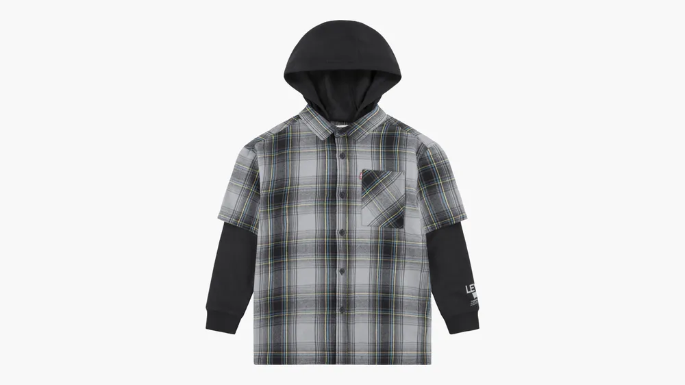 Hooded Woven Shirt Big Boys 8-20