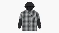 Hooded Woven Shirt Big Boys 8-20