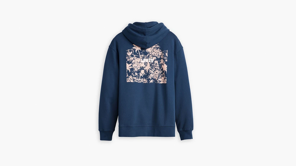Relaxed Fit Graphic Zip-Up Hoodie Sweatshirt