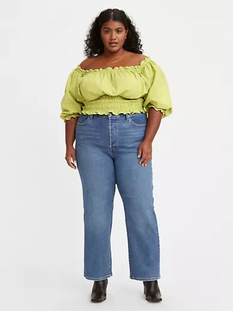 Ribcage Straight Ankle Jeans (plus Size) - Blue